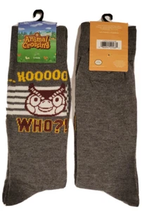 Animal Crossing Blathers Hoo Who Gris Hombre Calcetines Crew Talla 10-13 (Zapato 6 1/2-12 - Imagen 1 de 7