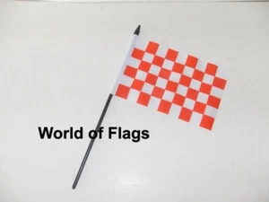 RED and WHITE CHECK FLAG 6" x 4" CHECKERED SMALL HAND WAVING Tyrone Louth Cork - Picture 1 of 1