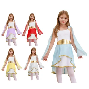 Niña Griego Disfraz Suave Bata Cómoda Toga Niños Vestido Princesa Uniforme - Imagen 1 de 56