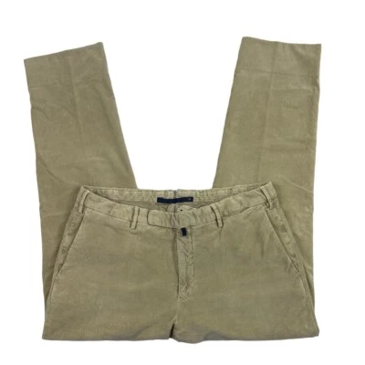 Брюки мужские Incotex желтовато-коричневые легкие вельветовые плоские спереди размер 34x28 - Изображение 1 из 4