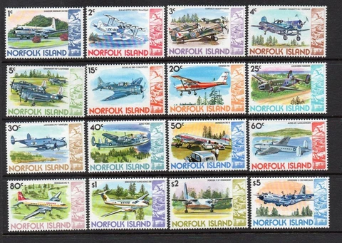 NORFOLK ISLANDS MNH 1980 SG236-251 AIRPLANES COMPLETE SET OF 16 Cover