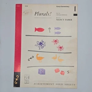 Plurals Early Elementary Nancy Faber Sheet Music - Picture 1 of 3