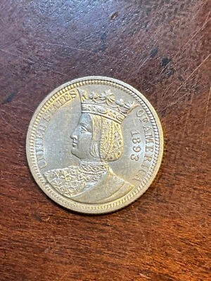 1893 ISABELLA COMMEMORATIVE QUARTER NICE CHOICE AU++ GREAT LUSTER - Image 1 of 2
