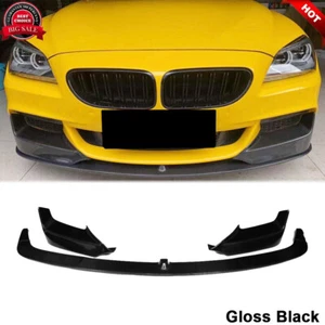 For BMW F06 F12 F13 650i M-Sport Glossy Black Front Bumper Lip Spoiler Splitters - Picture 1 of 13
