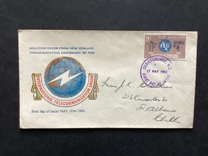 NZ 1965 I.T.U FDC, Boric Brand , Christchurch FDI pmk (NZF1341) - Picture 1 of 2