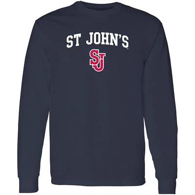 St John's University Red Storm Arch Logo Long Sleeve T-Shirt - Navy - Image 1 of 4
