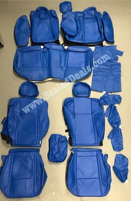 Blue Leather Seat Covers for 2015-2023 Dodge Charger SXT RT R/T Scat Pack Cobalt - Image 1 of 4