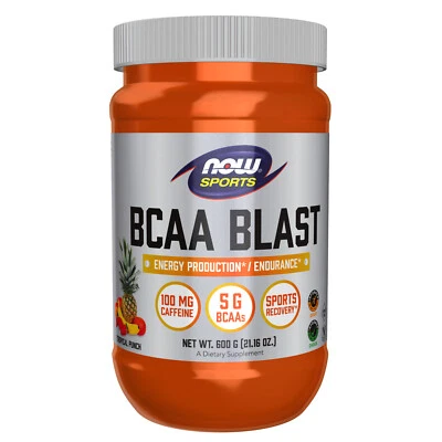 NOW FOODS BCAA Blast Powder Tropical Punch Flavor 600 Grams - Image 1 of 4