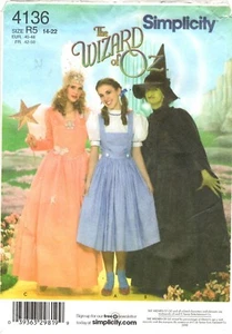 Simplicity Sewing Pattern Women's THE WIZARD OF OZ COSTUME 4136 Sz 14-22 UNCUT - Picture 1 of 4