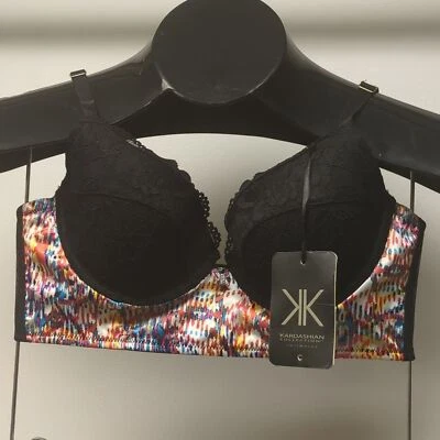 Sujetador bustier con aros acolchado colección 34B Kardashian, red, encaje nuevo con etiquetas Foto 1 de 4
