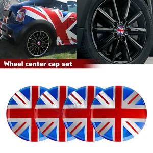 Calcomanías pegatinas para llanta central central de rueda de automóvil Mini Cooper rojo azul Union Jack - Imagen 1 de 20