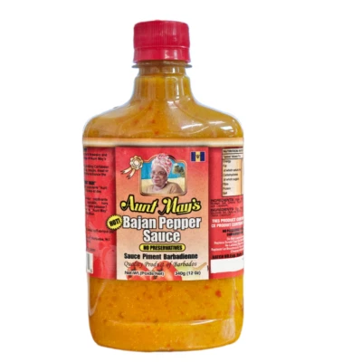 Aunt May's Bajan Pepper Sauce 340g Hot Sauce Piment Barbdienne Pack of 1/2/3/4 - Image 1 of 2