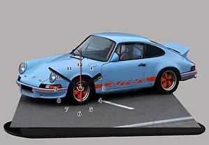 MODELO COCHES, PORSCHE CARRERA-02, coche de pasajeros, 11,8x 7,8 pulgadas con reloj - Imagen 1 de 1