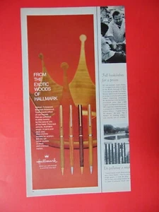 1972 HALLMARK penne esotiche in legno matite stampa artistica pubblicità - Foto 1 di 1