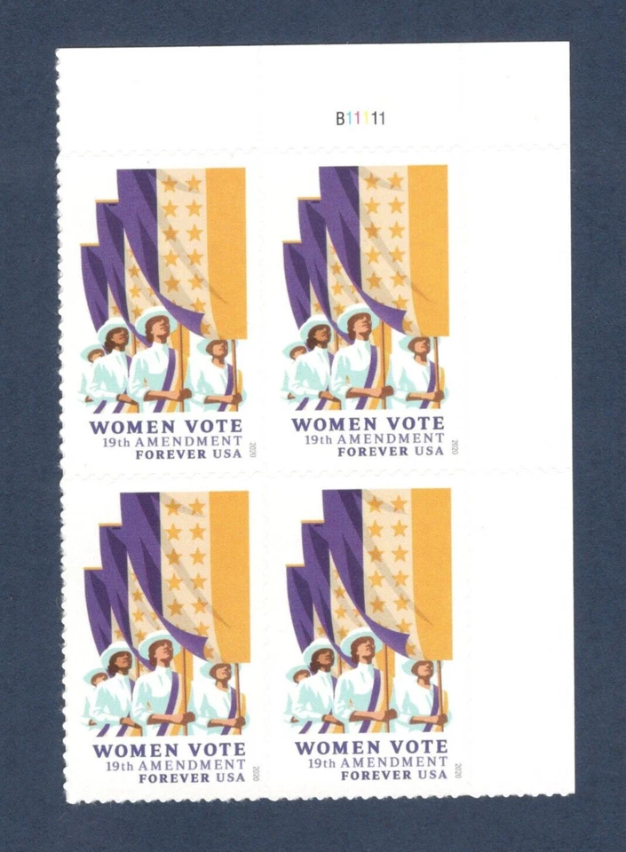 Sc # 5523 ~ Plate # Block ~ Forever Issue, 19th Amendment, Women Vote - Image 1 of 1