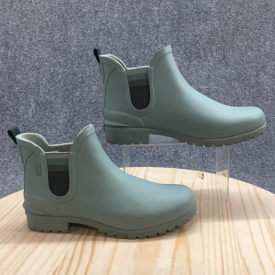 Keds Waterproof Boots Womens 10 Rowan Rain Green Rubber Pull On WF65350 - Image 1 of 4
