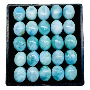 25 Pcs Natural Larimar 11x9mm Oval Loose Cabochon Untreated Stones Wholesale Lot - Picture 1 of 13