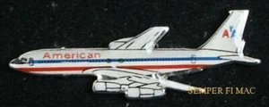 AMERICAN B-707 AEROLÍNEA SOLAPA SOMBRERO PIN UP B-707 BROCHE AVIÓN PENDIENTES CORBATA TAC - Imagen 1 de 12