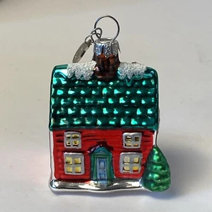 Casa de vacaciones de Navidad Department 56 Village adorno de vidrio de mercurio 2000 de colección - Imagen 1 de 10