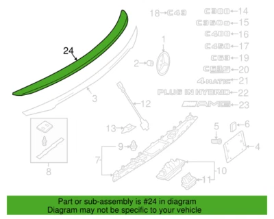 Alerón trasero mercedes-benz c350e c63 amg s c400 c300 2015-2018 20579001009149 Foto 1 de 3