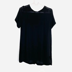 Nique Sz 8 Black Short sleeve Tunic Top With Matching Cami Australian Designer - Picture 1 of 12