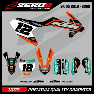KIT DE GRÁFICOS MX PERSONALIZADO: KTM MOTOCROSS GRAPHICS SX50 SX65 2002 - 2022 - TREPID  Foto 1 de 4