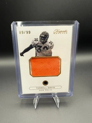 2024 KEEPSAKE EDITION - Denver Broncos  - TERRELL DAVIS GEM RELIC   #89/99  - Image 1 of 2