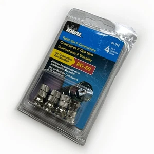 IDEAL 84-018 RG‑59 Twist‑On F‑Connector 4‑Pack – New - Picture 1 of 3