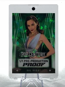 GAL GADOT 1/1 Pre-Production Proof Green Cracked Ice 2025 Leaf Metal Pop Century - Picture 1 of 6