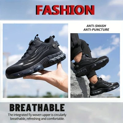 Мужские безопасные рабочие ботинки со стальным носком противоударные с защитой от проколов на вращающихся пуговицах - Изображение 1 из 4