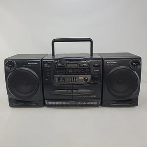 Panasonic RX-DT600 Radio CD Dual Cassette Player/Recorder w/Detachable Speakers - Picture 1 of 7