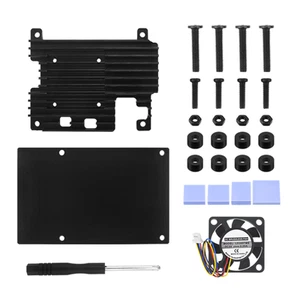 Durable Alloy Protective Case for Raspberry Pi 5 Motherboards With Cooling Fan - Photo 1/11