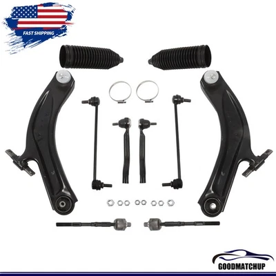 10 Front Lower Control Arm Sway Bar Link Tie Rod Kit For 2014-2018 Nissan Rogue - Изображение 1 из 4