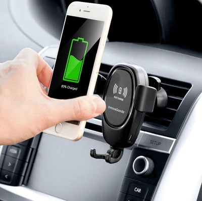 Supporto auto smartphone con ricarica wireless Qi 10W Wolder InnovaGoods - Immagine 1 di 4