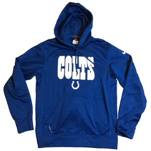 Nike Indianapolis Colts Hoodie Men's Sz S Blue Therma-Fit Kangaroo Pocket Lined - Picture 1 of 15