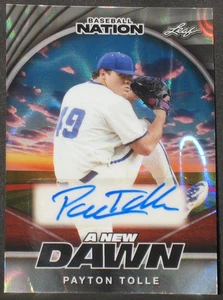 Payton Tolle 2025 Leaf Baseball Nationa A New Dawn Autograph Rookie (9/15) BoSox - Picture 1 of 2