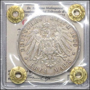 Deutschland Hamburg 3 Mark 1909 Silber Münze Deutschland Marks silber  - Bild 1 von 6