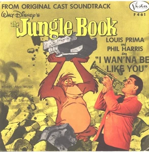 LOUIS PRIMA/PHIL HARRIS-DISNEY MOTION PICTURE SLEEVE+PROMO 45-(JUNGLE BOOK)--PS - Picture 1 of 2