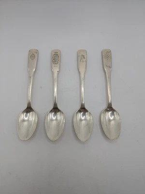 Juego De Colección De 4 Cucharas Triple Chapadas International Silver Company 4.5 Pulgadas Foto 1 de 4