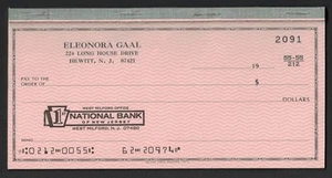 USA: 1980s? National Bank of New Jersey NJ unused Part Cheque book, 10 cheques - Picture 1 of 1