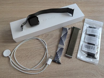 Apple Watch Series 6 44mm (GPS + Cellular) Edelstahl Graphite + Milanaise Armba. - Bild 1 von 4