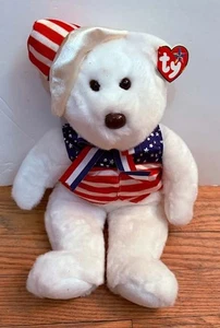 Juguete de peluche Ty Beanie Buddy Sam oso blanco animal de peluche vintage nuevo con etiquetas - Imagen 1 de 2