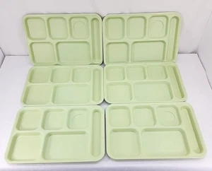 Lot of 6 Cambro Lunch Trays 6 Compartment Divided Sage Light Green BCT 1014R - Picture 1 of 12