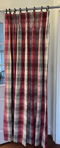 Gorgeous Plaid Custom Pinch Pleat Lined Long Drapes 73”x29" Curtain weighted