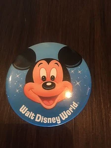 RARE WALT DISNEY WORLD WDW MICKEY MOUSE CHARACTER PINBACK BUTTON PIN FREE SHIP - Picture 1 of 3