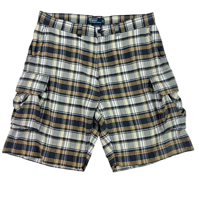 Pantalones Cortos de Carga Polo Ralph Lauren Para Hombres a Cuadros Talla 36 Multicolor 9" Algodón Preppy Foto 1 de 4