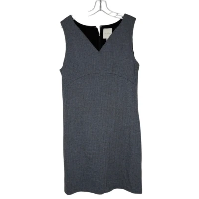 Modcloth Gray Sleeveless Shift Dress Size XL V-neck Herringbone Pattern - Image 1 of 4