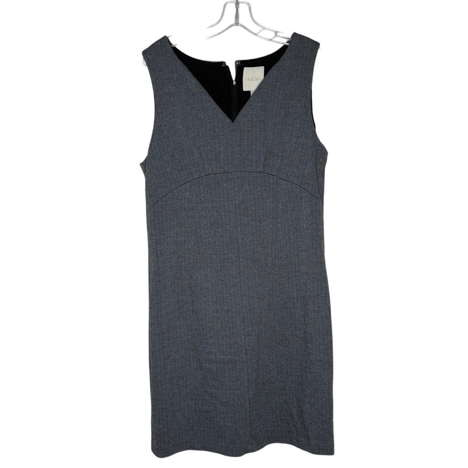 Modcloth Gray Sleeveless Shift Dress Size XL V-neck Herringbone Pattern - Image 1 of 4