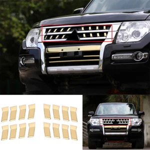 Tira de rejilla de malla de parachoques delantero dorado para Mitsubishi Pajero Montero 14-2019 - Imagen 1 de 9