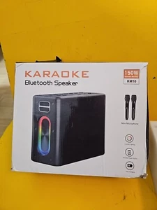 Máquina de Karaoke con Dos Micrófonos Inalámbricos, Potente Portátil KM-10-B - Imagen 1 de 17